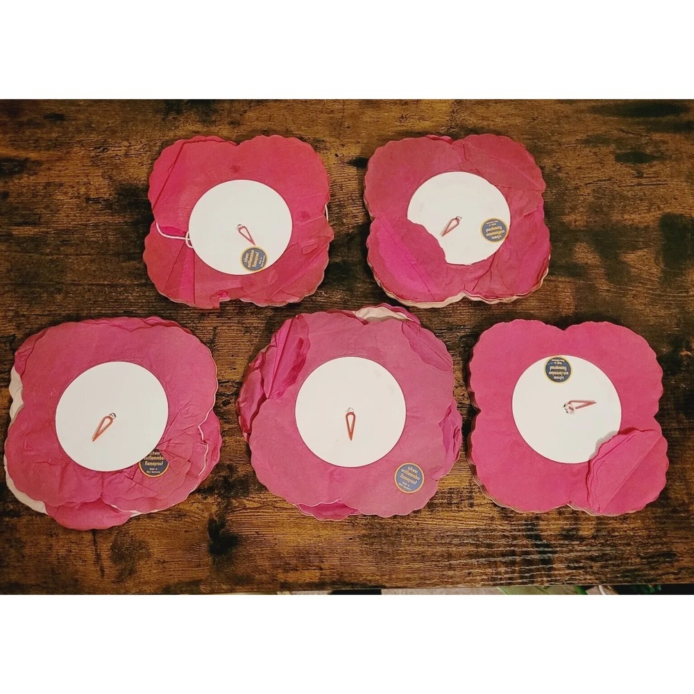 Vintage‎ Schwer W. Germany Red & Beige Tissue Paper Garland 4 LEFT